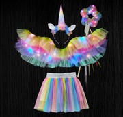 儿童天使彩虹网纱翅膀套装，拍照道具生日精灵，仙女魔法棒天使翅膀