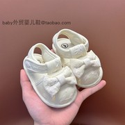 夏季婴幼儿女宝宝纯棉不掉鞋，0-1岁软底棉质公主透气学步防滑凉鞋