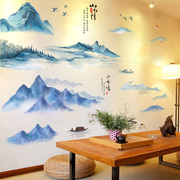 客厅沙发电视背景墙贴画中国风墙贴装饰卧室，床头墙面贴纸自粘墙纸
