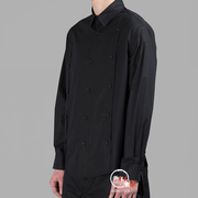 上市时尚黑色衬衫多扣解构创意长袖衬衫暗黑文艺风男装流行