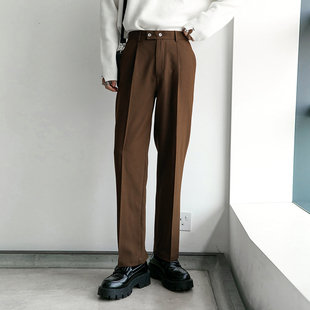 CHICERRO西西里男装春季男士宽松直筒长裤简约潮牌高级感垂感西裤