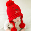婴儿帽子秋冬季宝宝毛线帽，6-12个月小孩帽，1-3岁男女童加绒护耳帽