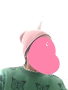 粉色针织帽