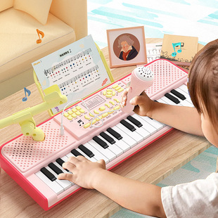 儿童37键多功能电子琴钢琴儿童玩具带话筒可弹奏初学音乐器益智