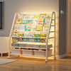 儿童书架置物架落地一体靠墙，玩具收纳架，阅读区绘本架简易宝宝书柜