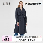 line女装韩国春季长款大衣系带气质风衣外套NGTCMI9900