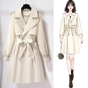 风衣外套女中长款春秋季2023年今年流行漂亮高级感米白色大衣