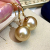 DIY珍珠小配件 S925纯银耳钉空托 金色银色银饰耳环 配8-13mm圆珠