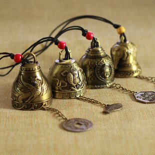 复古金属铜铃铛，云南丽江民族特色风铃，挂件茶马古道东巴铃