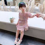 儿童套装女童夏装韩版时髦小女孩短袖套裙洋气小学生两件套潮