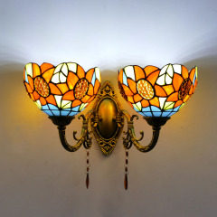 田园壁灯卧室床头灯客厅电视墙壁挂灯双头欧式走廊水晶灯镜前灯具