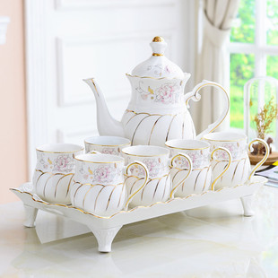 欧式水杯套装陶瓷高档客厅，杯具家庭轻奢茶壶茶具，茶杯家用杯子套装