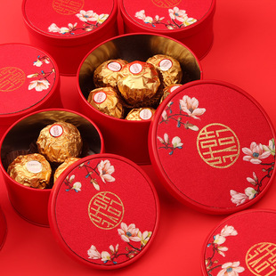 中国风结婚喜糖盒子铁盒，创意个性，伴手礼盒中式婚礼喜糖礼盒成品