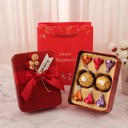 成品喜糖 结婚订婚欧式金果款费列罗巧克力6颗装马口铁喜糖盒含糖