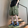 军绿色短裤男夏季设计感多口袋工装裤美式高街户外机能运动裤