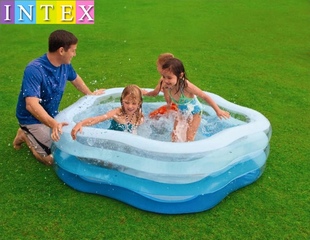 送电泵intex家庭充气游泳池，夏日彩色水池儿童，戏水池海洋球池