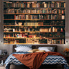 欧美风书屋书架背景布墙壁装饰挂毯床头挂布壁画床头卧室客厅改造