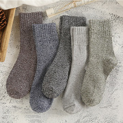 五双装男袜秋冬季纯棉袜并线袜冬季保暖袜中筒袜长袜子潮袜f450