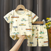 儿童夏季套装纯棉宝宝短袖t恤薄款夏装0-1-3-5岁男孩，女童婴儿衣服
