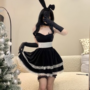 主题cosplay制服兔女郎黑色性感战袍连衣裙舞台服装圣诞女装裙子