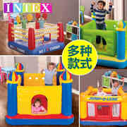 intex儿童蹦床海洋球池，充气城堡家用小型游乐场跳跳床游戏池