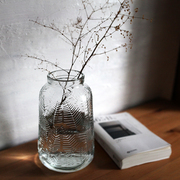 复古日式透明玻璃花瓶，水培瓶餐桌花器摆件家居装饰zakka插花器皿