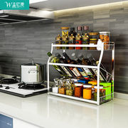 304不锈钢厨房调味架置物架壁挂，调味罐架佐料，收纳层架35cm宽