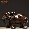 木雕大象摆件大号象一对黑檀木实木大象雕刻乔迁家居装饰工艺