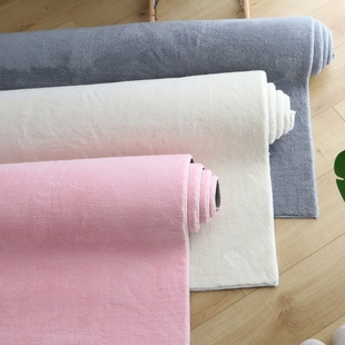 简约北欧地毯卧室客厅床边加厚地垫，满铺纯色针织，棉地毯防滑可水洗
