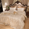 欧式纯白色四件套1.8m酒店全棉提花，床上用品六件套刺绣，床盖床笠4
