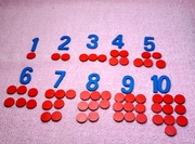 数学教具专业版 蒙台梭利氏早教玩具3岁以上 数字与筹码家庭版