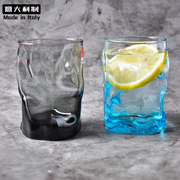 创意大利进口bormioli波米欧利可爱套装，蓝紫色家用玻璃杯茶杯水杯