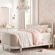 法式公主床女孩实木床儿童床1.2米单人床1.5复古白色轻奢雕花家具