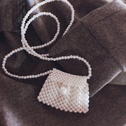 复古vintage珍珠全手工串珠包百搭迷你可爱气质斜挎包手提包
