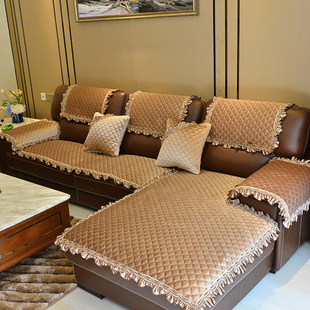 贵妃皮沙发垫子套装组合客厅，防滑坐垫订做四季简约毛绒沙发垫套