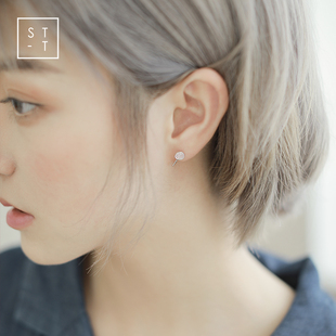 沈太太(沈太太)气质韩国简约时尚s925纯银饰品，女学生甜美可爱棒棒糖小耳钉