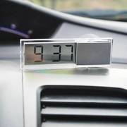 电子表?超薄可粘贴车载吸盘式便携时钟汽车用数显迷你透明液晶
