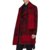 YOJI OOAK PRINTER RED COAT红色纯羊毛羊绒大衣印花秋冬毛呢大衣