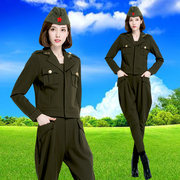 军绿色女士时尚水兵舞，服装女套装2020户外酷休闲运动套装