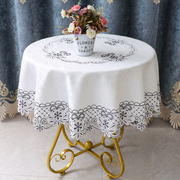 北欧圆桌布桌布椭圆形奢华台布，圆形家用大小圆，蕾丝桌布艺餐桌欧式