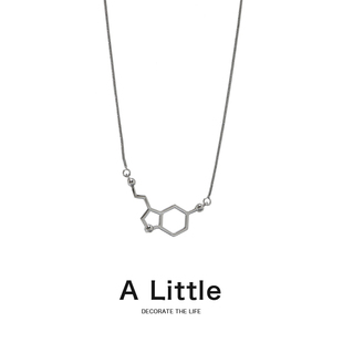 alittle化学分子短款项链，男女个性嘻哈简约吊坠，锁骨链医学生礼物