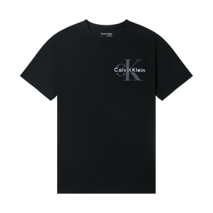 calvinkleinck男士圆领，logo印花休闲运动纯棉，舒适夏季短袖t恤