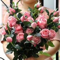 保加利亚玫瑰花仿真花束假花摆设，欧式塑料花，装饰绢花客厅餐桌摆件