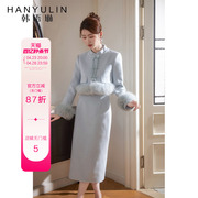 韩语琳秋冬装搭配一整套冬季套装女高级感新中式外套半身裙两件套