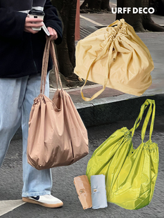 urffdeco可折叠大容量时尚购物袋，单肩买菜包百搭ins环保帆布包