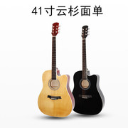 吉他民谣吉他直供单板吉他41寸云杉面单吉他缺角亚光木Guitar