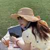 韩系甜美可爱优雅法式ins大檐遮阳草帽海边度假沙滩帽女夏平顶帽