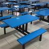 不锈钢餐桌学校员工食堂，餐椅组合玻璃钢连体，4人6人8人快餐桌经济