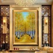 有框手绘欧式多款黄金大道风景油画客厅办公室会所别墅酒店装饰画