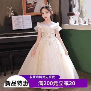 女孩大码生日花童公主裙大童，学生主持人艺术艺考钢琴比赛高端礼服